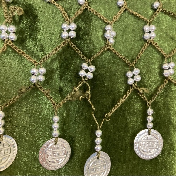 Vintage belly dancing skirt hip belt bedlah green - Picture 11 of 11